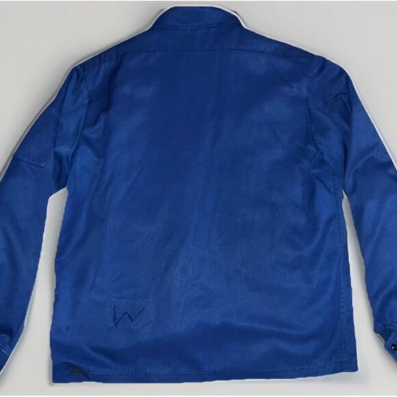 🚨🔥Vintage 70s Pepsi Cola Blue Riverside Delivery Motorcycle Jacket Mens 42L - Picture 2 of 15